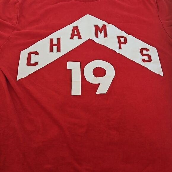 Champs Men's Cotton Logo Short Sleeves T-shirt Medium Ruby Red/White - Picture 11 of 16